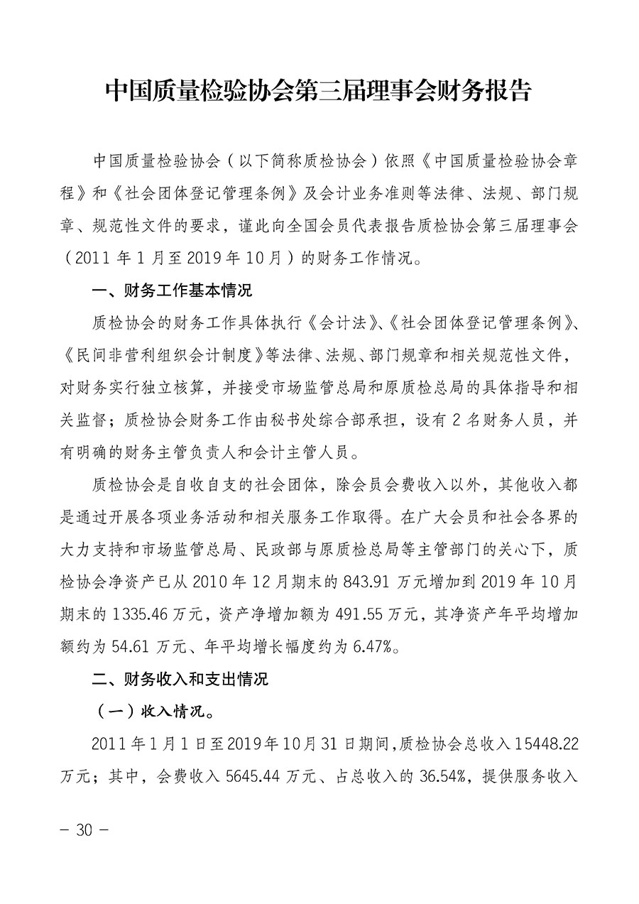 中国质量检验协会关于第四届第一次会员代表大会和第四届第一次理事会相关表决结果的公告(中检办发〔2020〕1号)