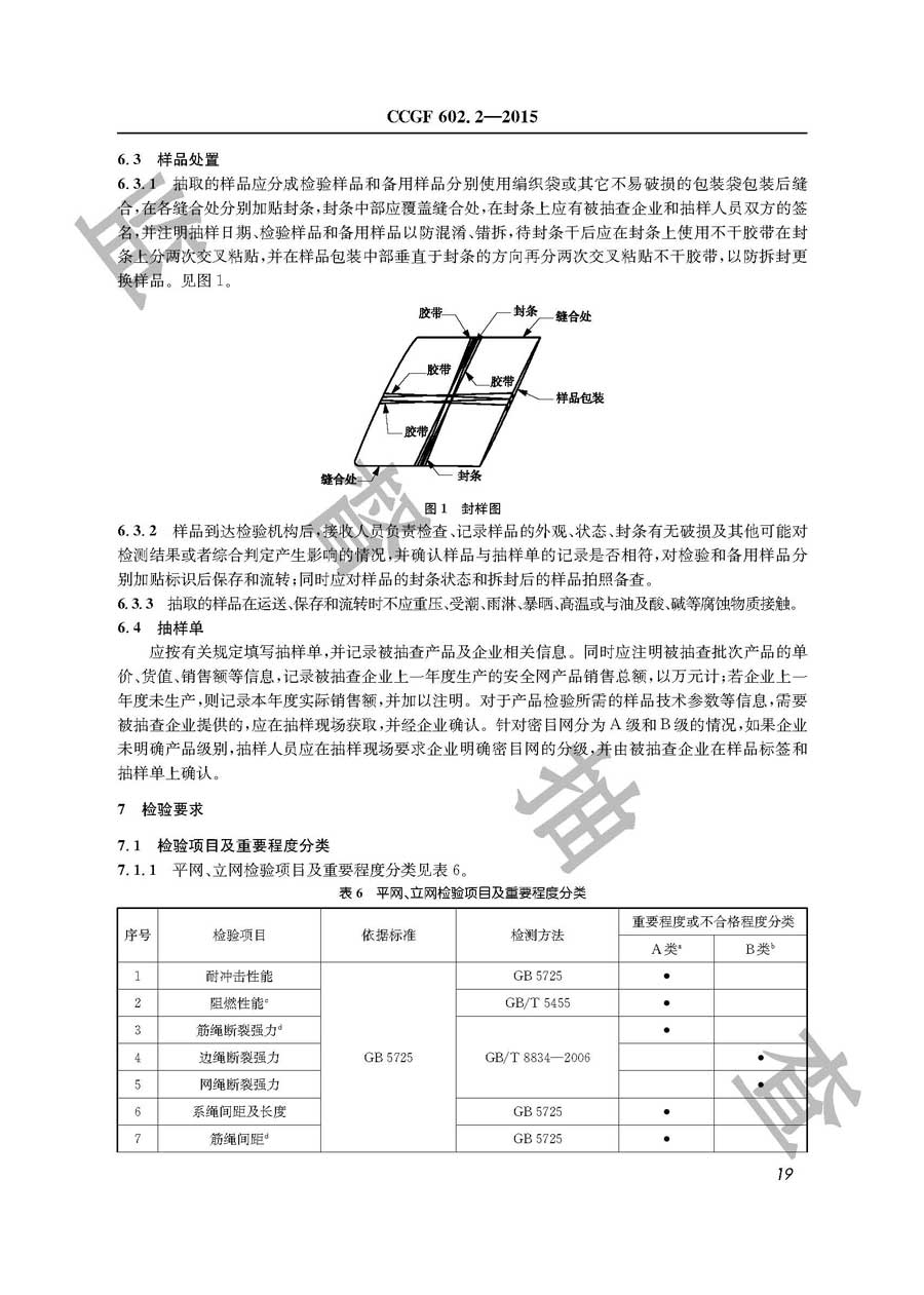 安全网产品质量监督抽查实施规范