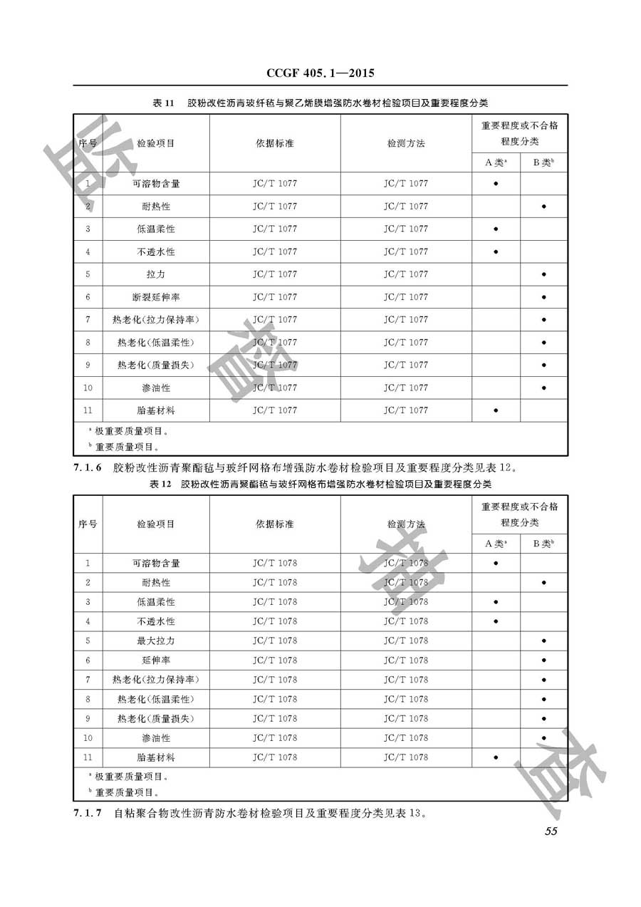 建筑防水卷材产品质量监督抽查实施规范