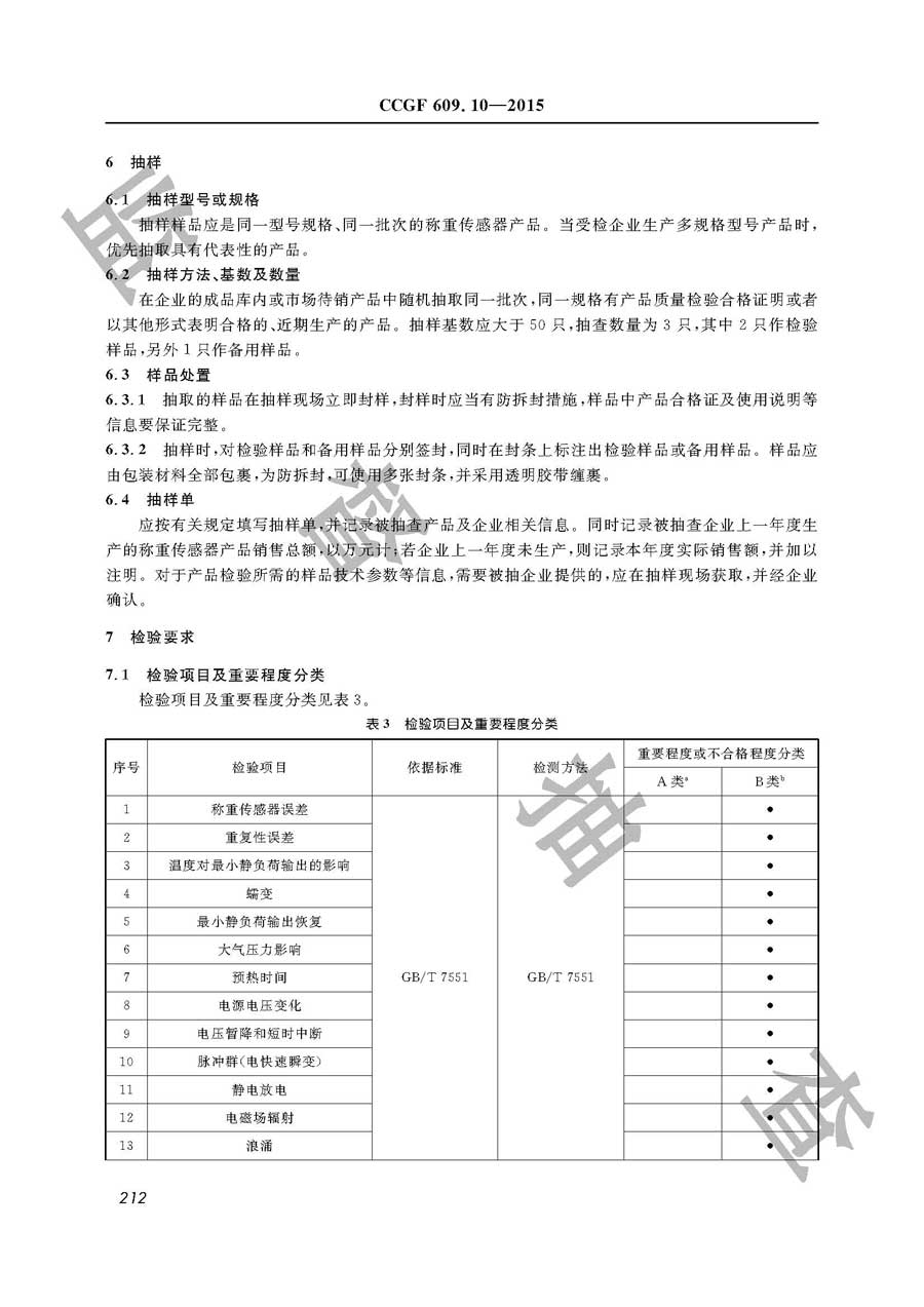 称重传感器产品质量监督抽查实施规范