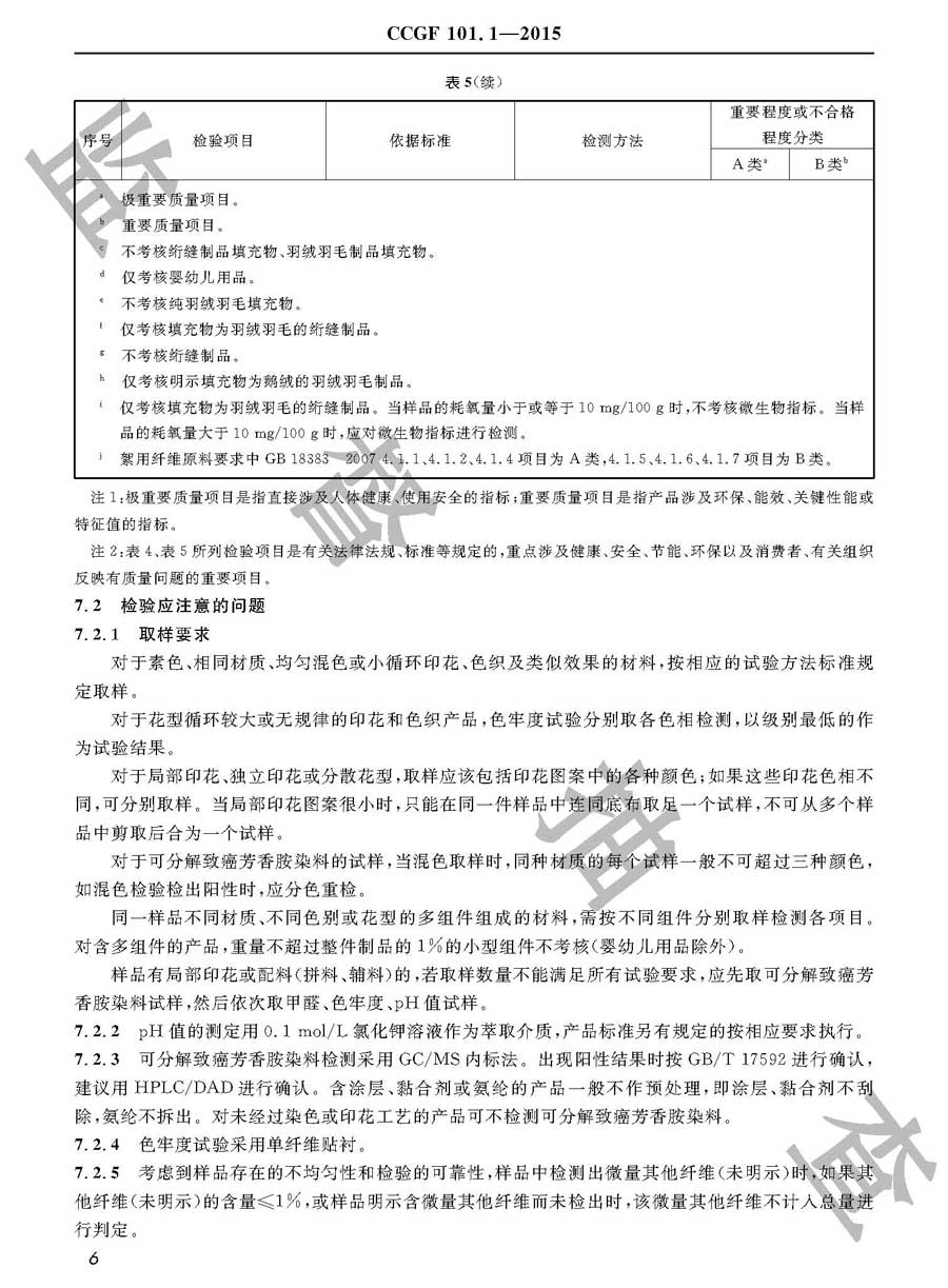 床上用品产品质量监督抽查实施规范