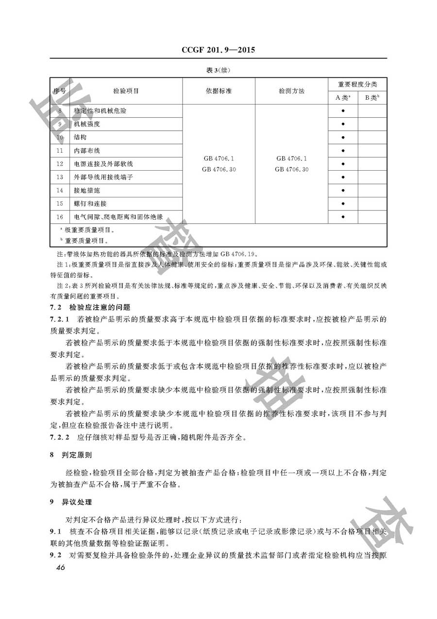 厨房机械产品质量监督抽查实施规范