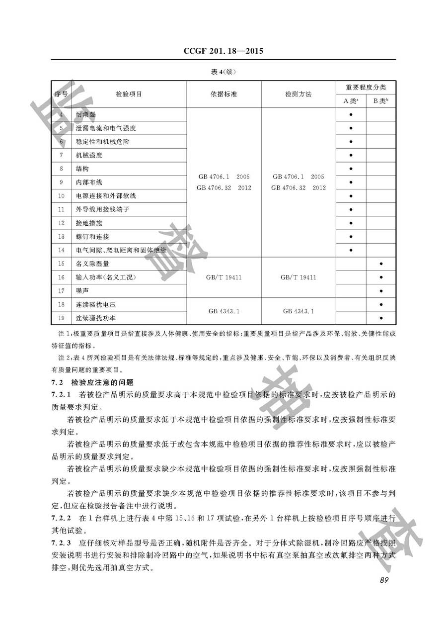 除湿机产品质量监督抽查实施规范