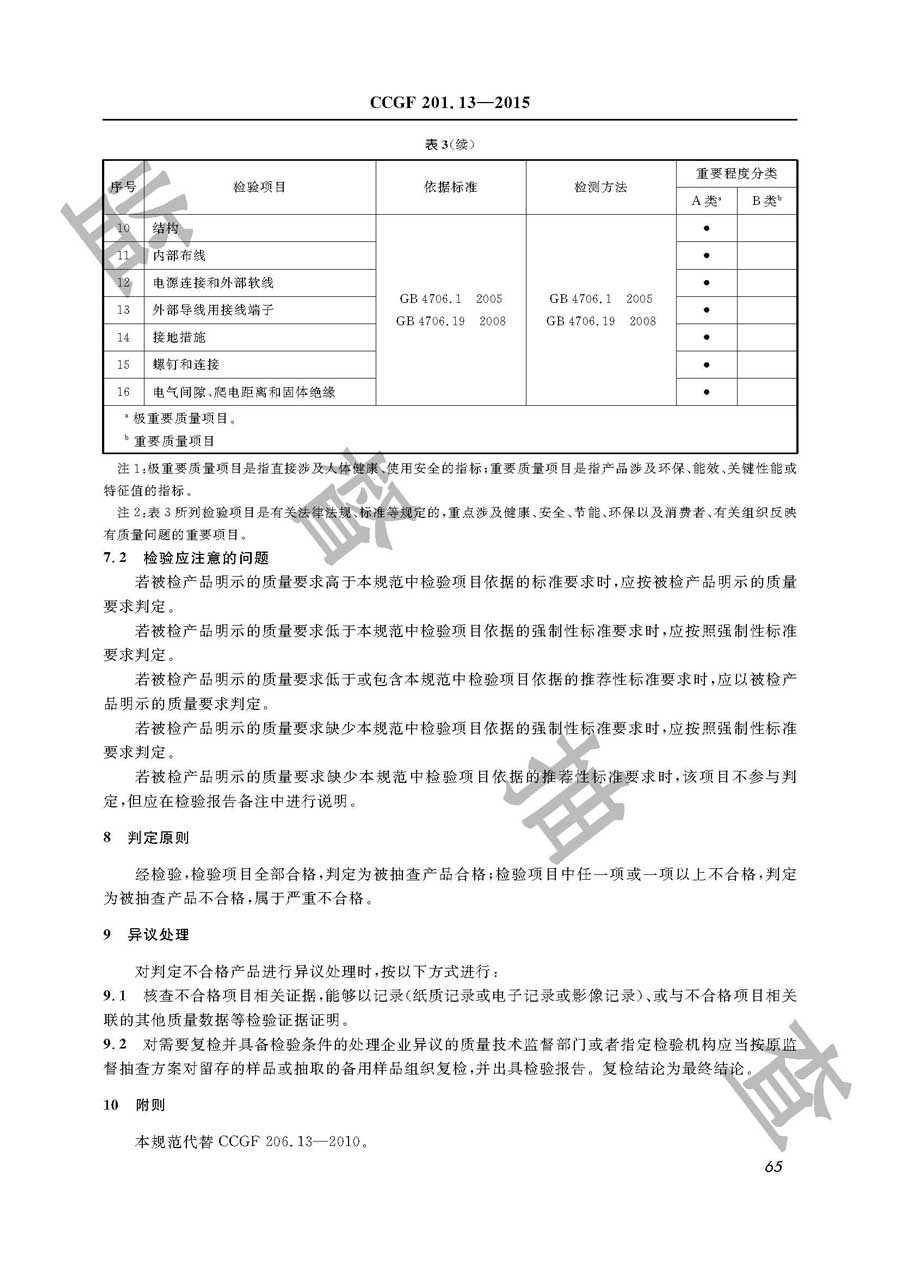 电热水壶产品质量监督抽查实施规范