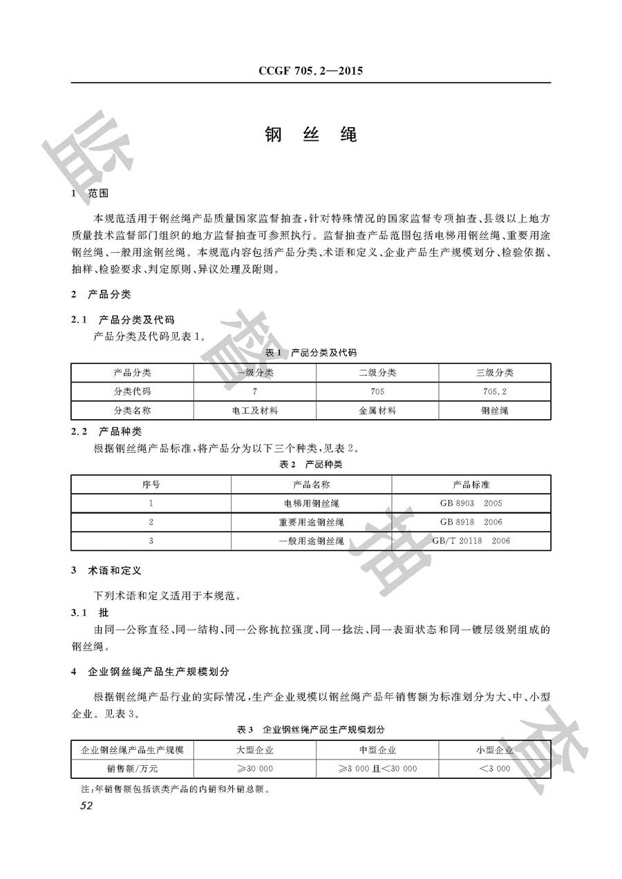 钢丝绳产品质量监督抽查实施规范