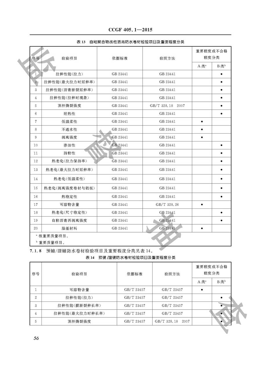 建筑防水卷材产品质量监督抽查实施规范