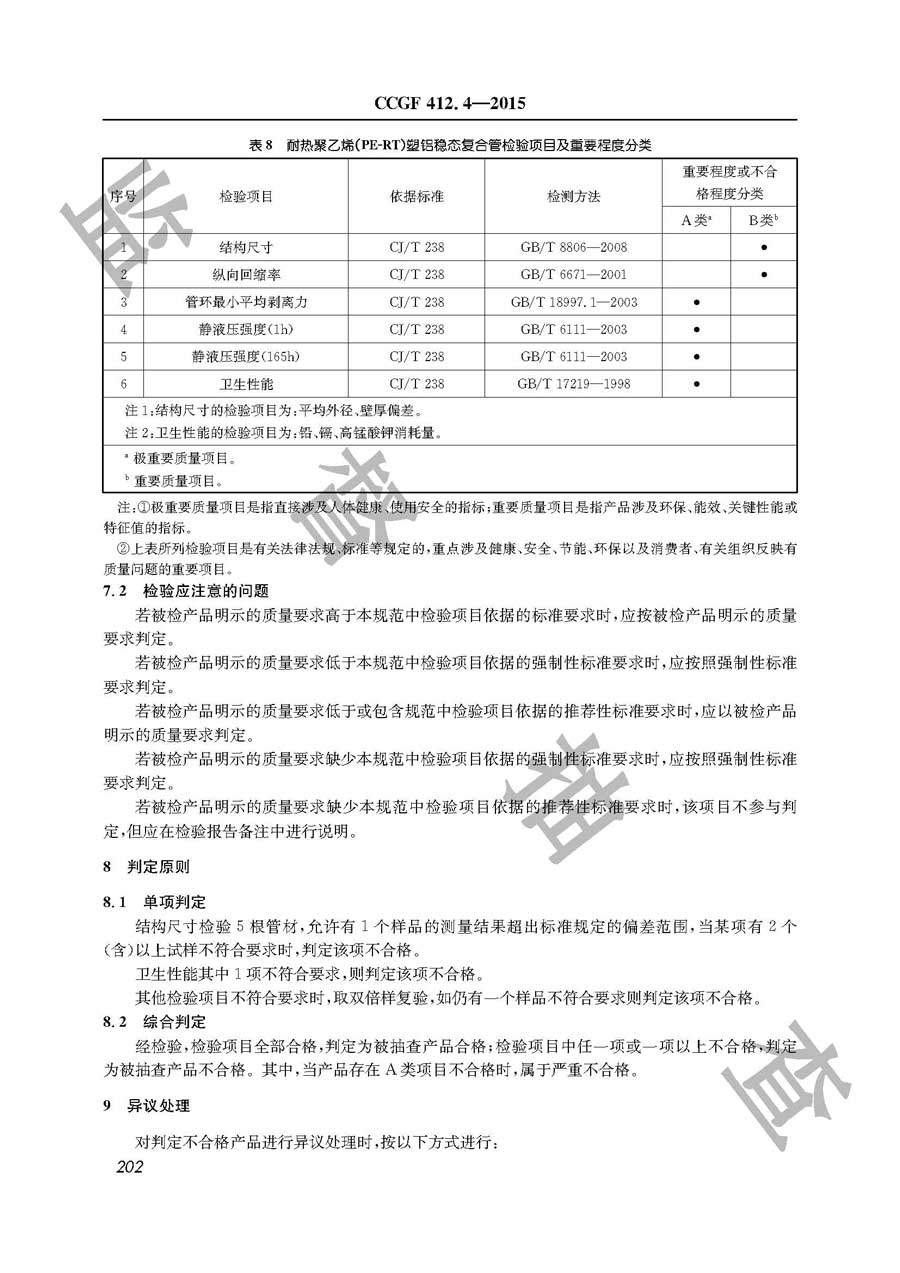 铝塑复合管产品质量监督抽查实施规范