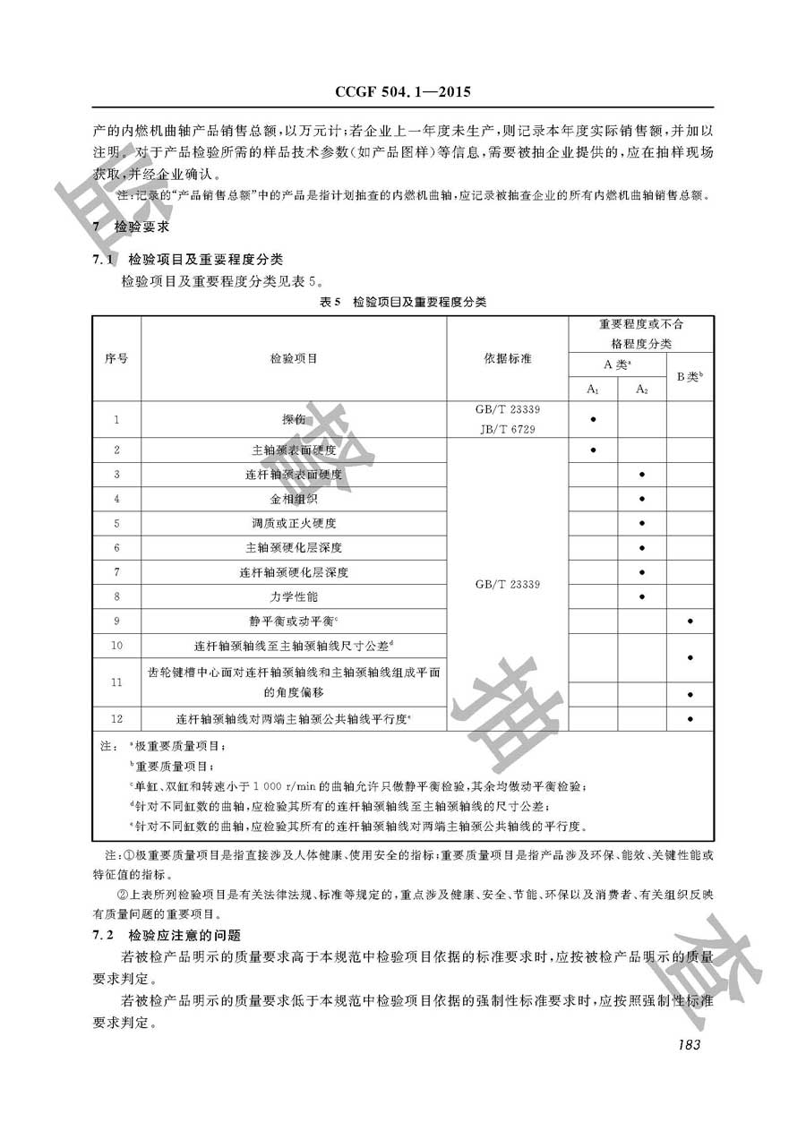 内燃机曲轴产品质量监督抽查实施规范