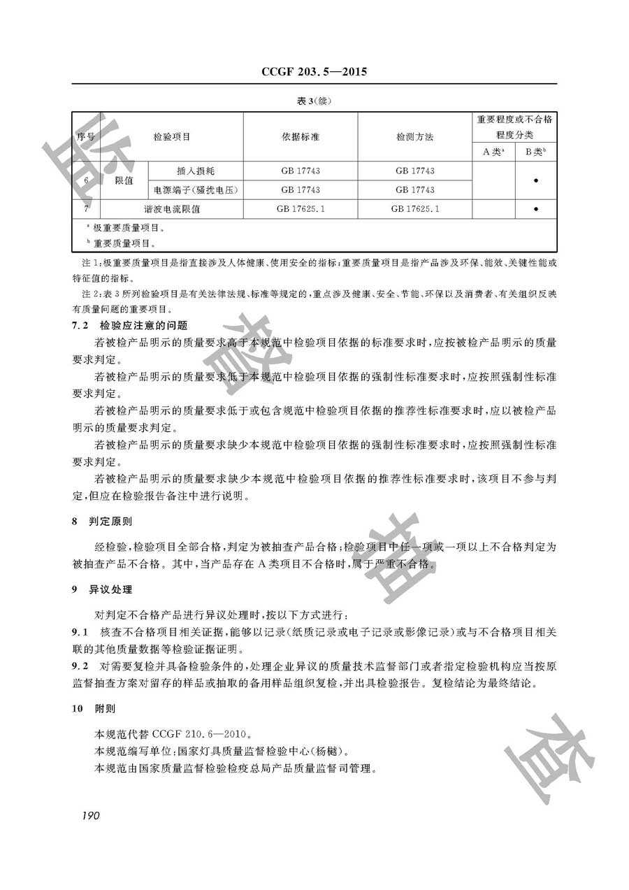 嵌入式灯具产品质量监督抽查实施规范