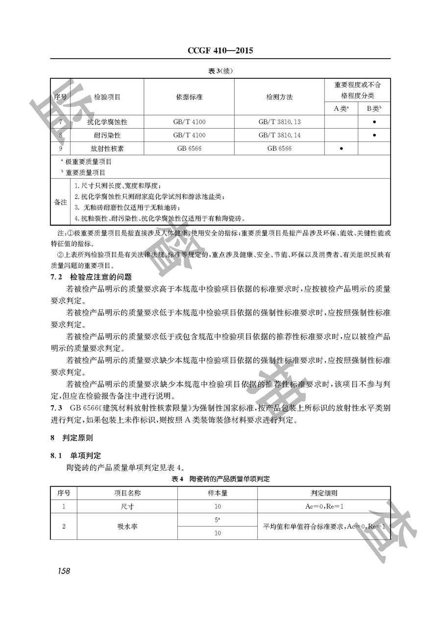 陶瓷砖产品质量监督抽查实施规范