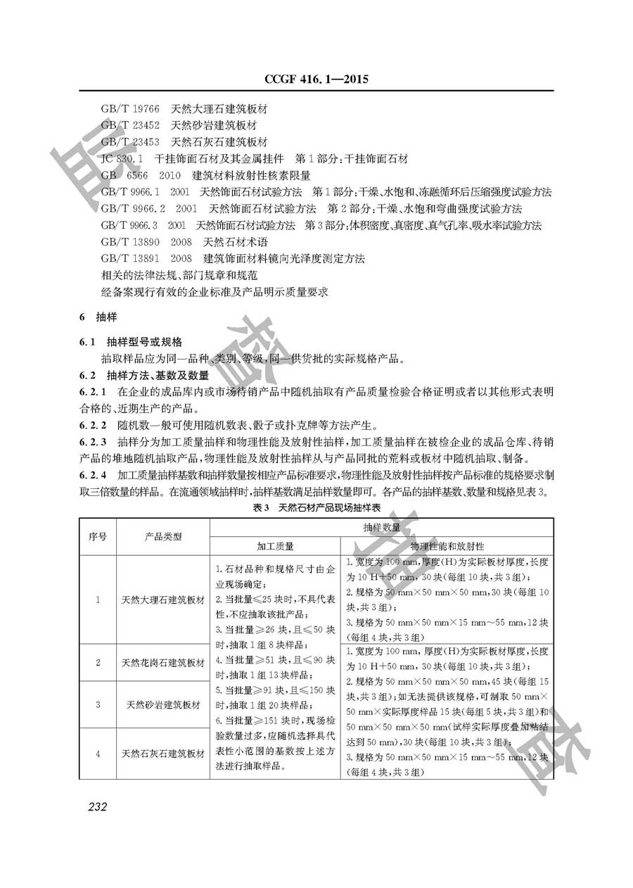 天然石材产品质量监督抽查实施规范