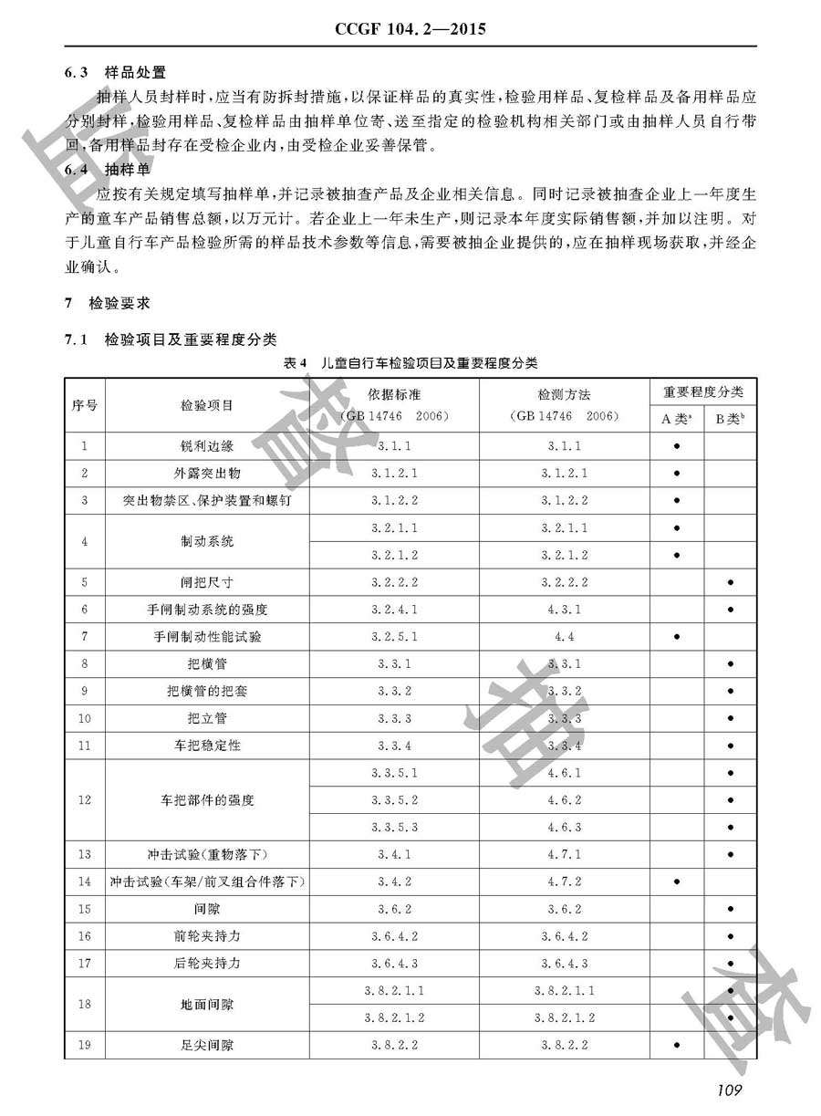 童车产品质量监督抽查实施规范