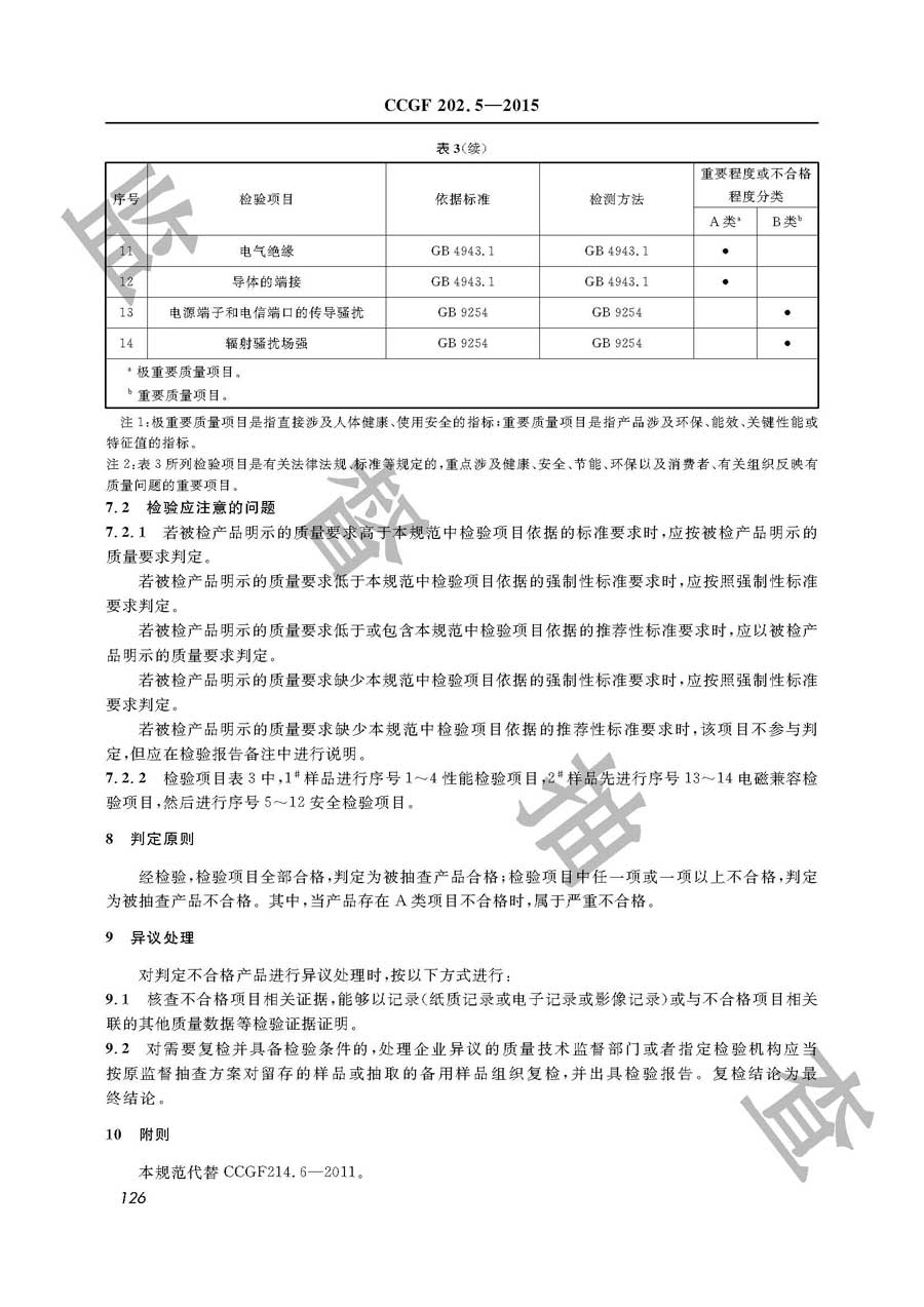 投影机产品质量监督抽查实施规范