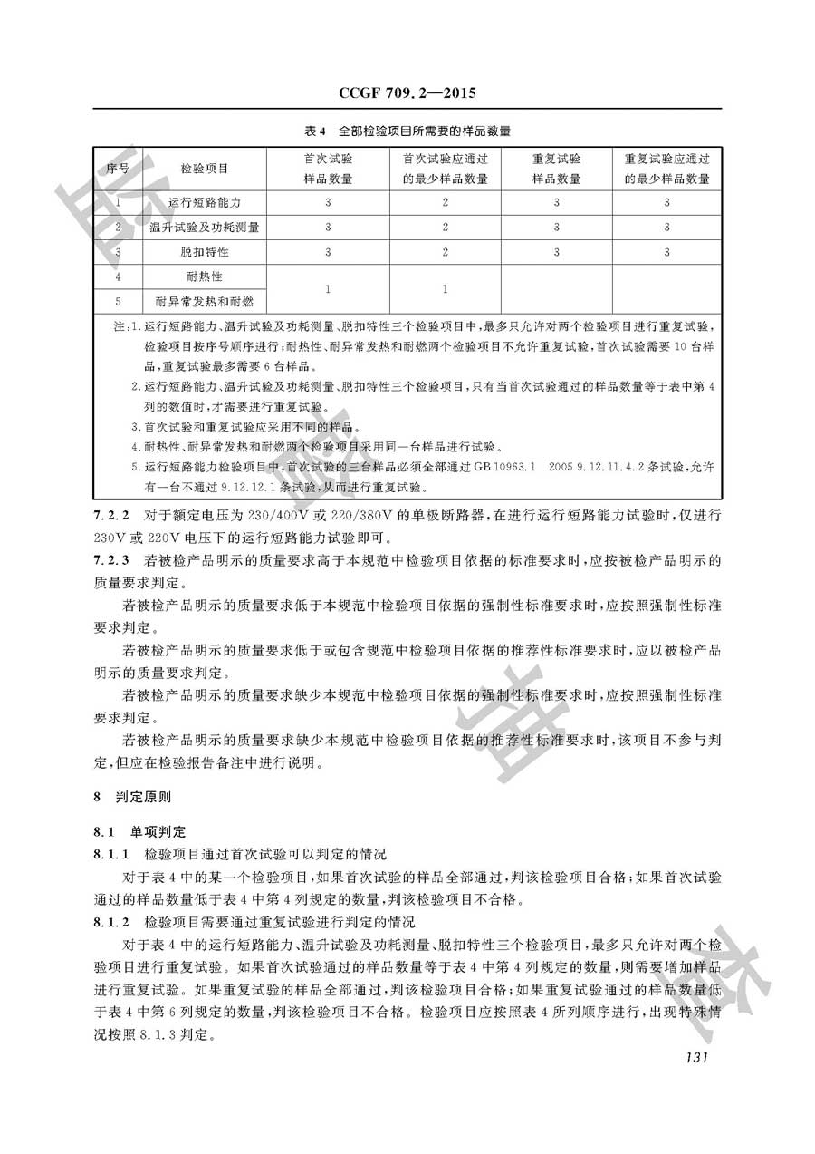 小型断路器产品质量监督抽查实施规范