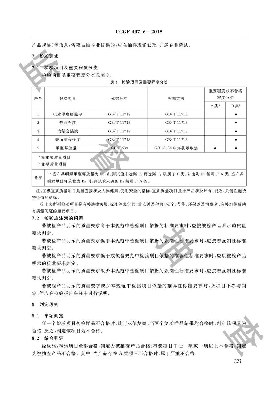 中密度纤维板产品质量监督抽查实施规范